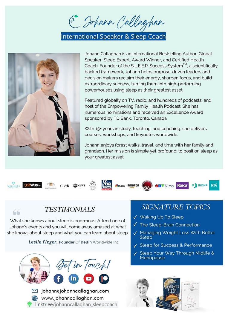 Johann Callaghan one page speaker sheet 100 Speaker Sheet Johann Callaghan